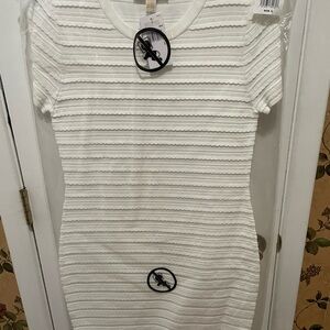 New Michael Kors White Body con Mini Dress